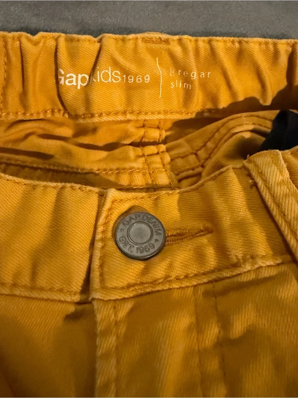 Gap Kids 1969 Yellow Slim Regular Straight Jeans Size 8 Adjustable Waist Comfort